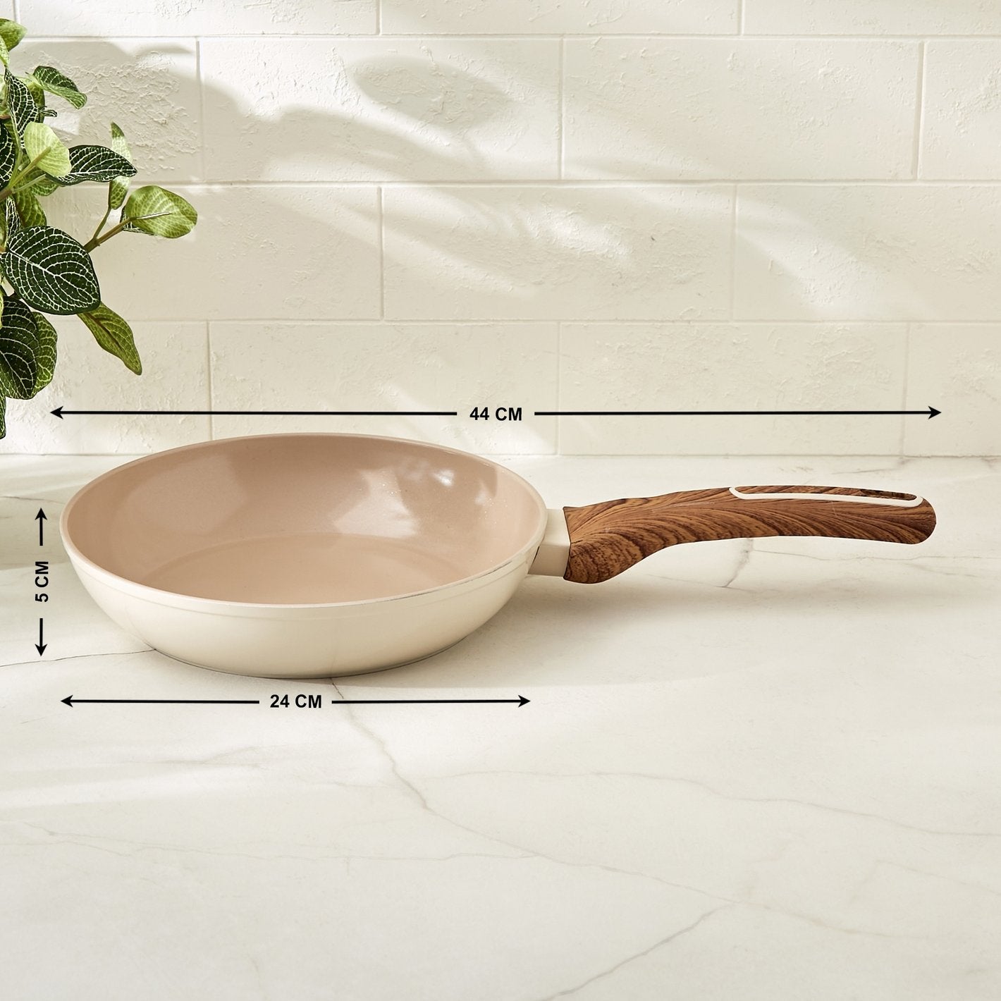 Ceramic Nonstick Frying Pan Set with Wood-Grip Handles – Eco Friendly Cookware