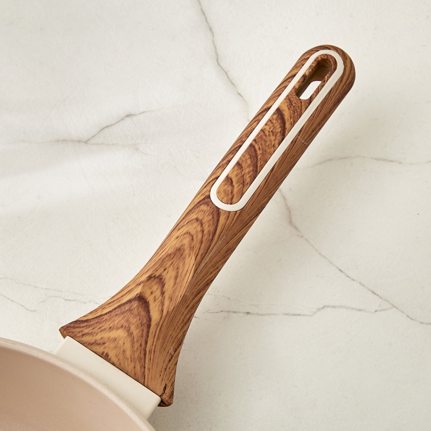 Ceramic Nonstick Frying Pan Set with Wood-Grip Handles – Eco Friendly Cookware