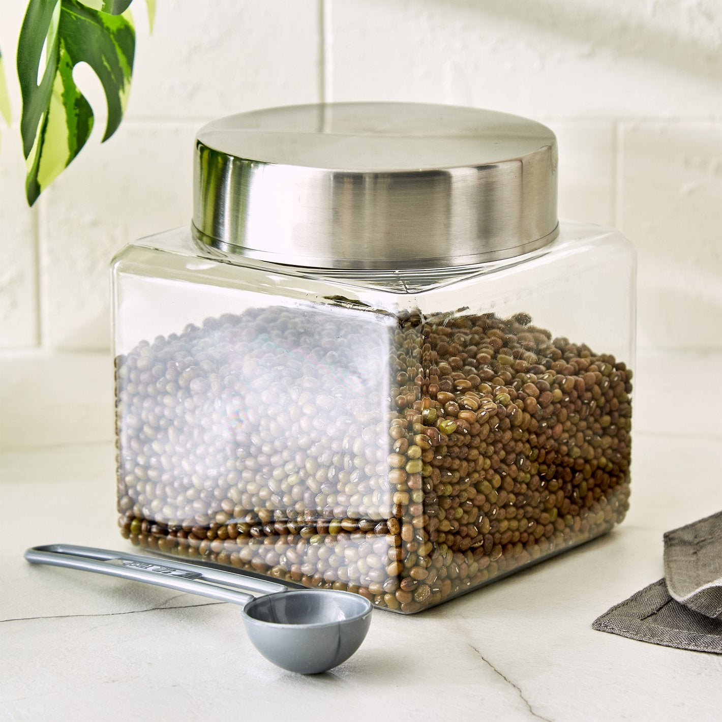 Glass Pantry Storage Jar Set with Stainless Steel Lids – Airtight Kitchen Containers