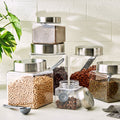 Glass Pantry Storage Jar Set with Stainless Steel Lids – Airtight Kitchen Containers