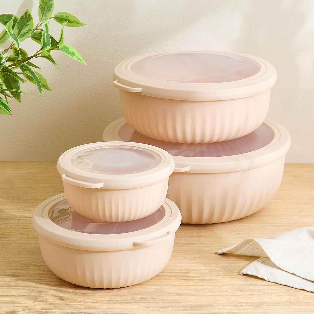 Airtight Food Storage Container Set with Lids – Stackable Kitchen Storage Bowls