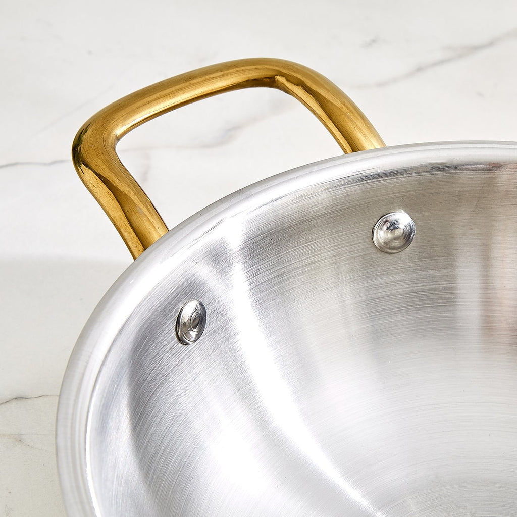 Stainless Steel Cookware Set with Gold Handles – Premium Kitchen Pots & Pan Set