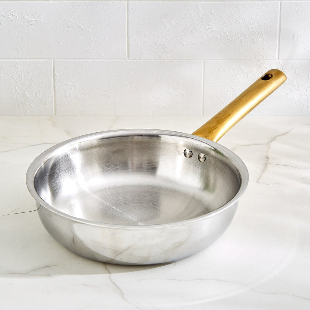 Stainless Steel Cookware Set with Gold Handles – Premium Kitchen Pots & Pan Set