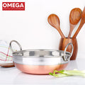 Omega Stainless Steel Copper Bottom Kadai – Premium Induction Friendly Cooking Pan