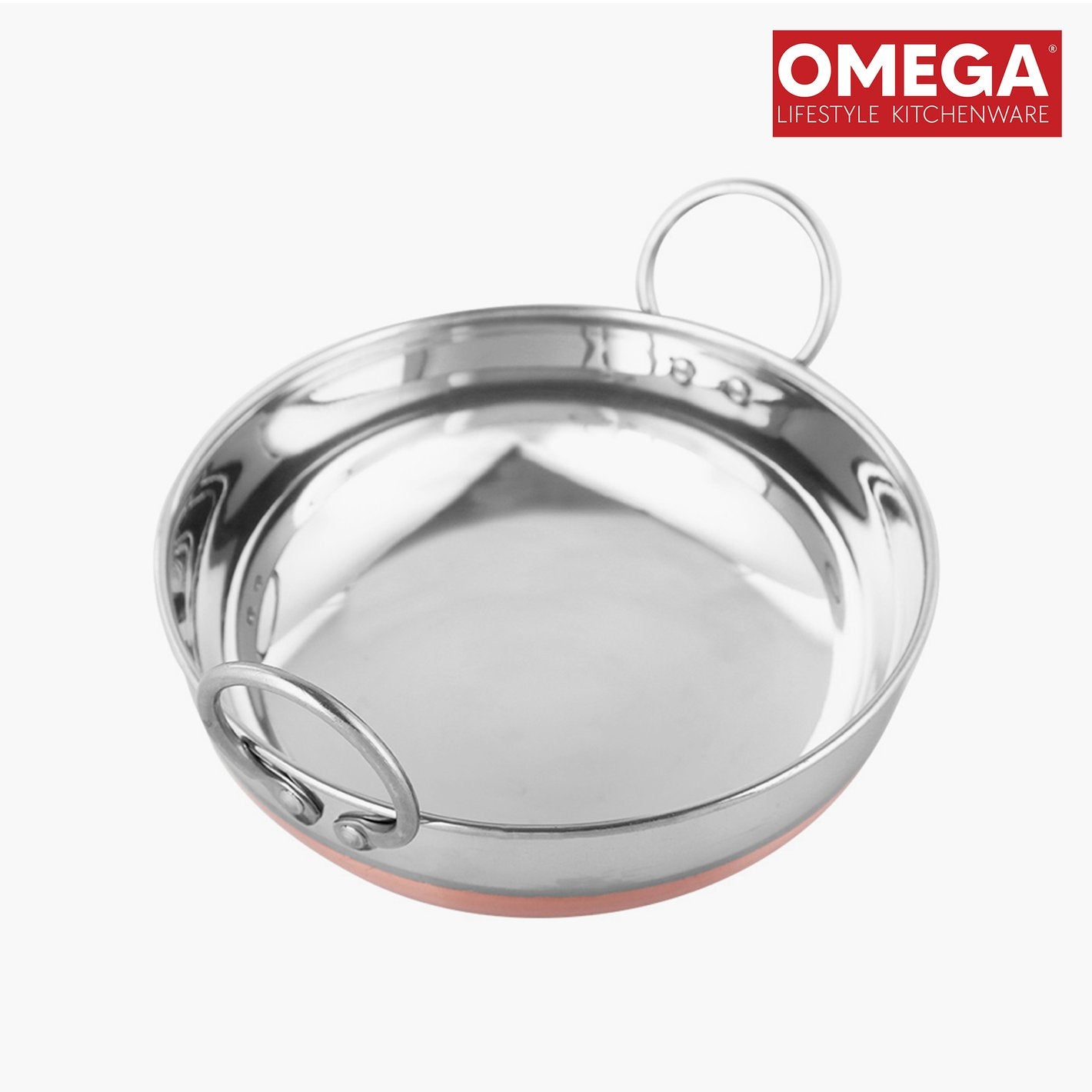 Omega Stainless Steel Copper Bottom Kadai – Premium Induction Friendly Cooking Pan